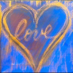 Love Painting in Periwinkle & Gold!